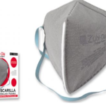 Mascarilla para polvo termosellada desechable, plegada • Caja dispensadora x 20 unidades